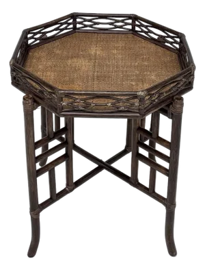 1970's McGuire San Francisco Rattan Folding Tray Table