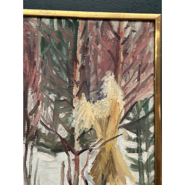 M. Niklas, Winter Landscape, 1960s, Oil on Canvas, Framed For Sale - Image 8 of 10