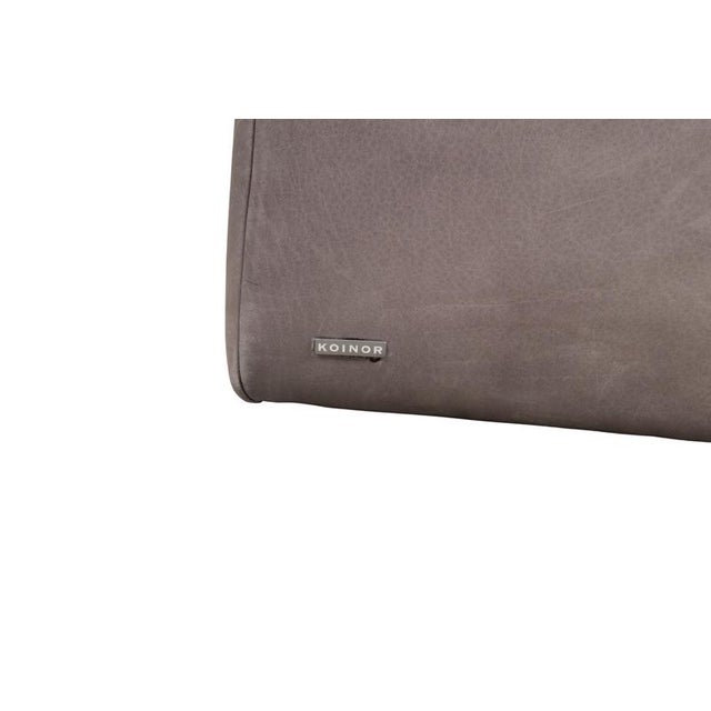 Animal Skin Grey Leather Bench from Koinor For Sale - Image 7 of 13