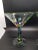 Vintage Mexican Hand Blown Multi Colored Confetti Martini/Margarita Glasses (Set of 2) For Sale - Image 4 of 5