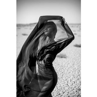 Miljko, Artistic Abstract Portrait of Woman Covered With Black Fabric in Desert, Photographic Paper For Sale