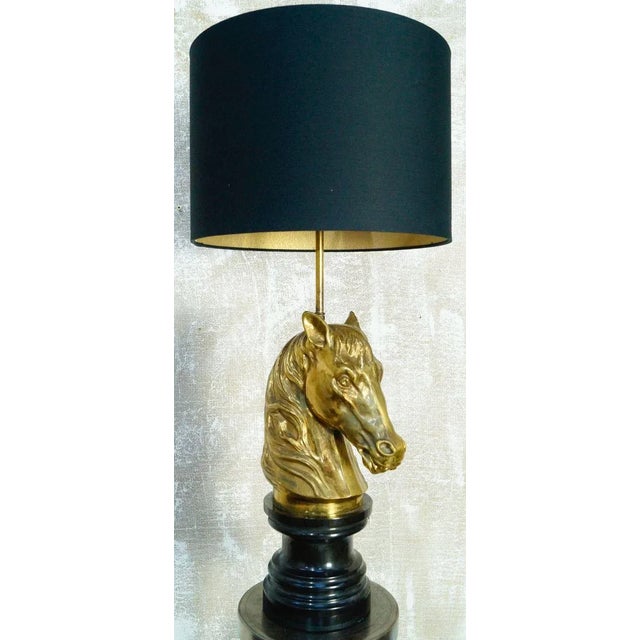 Brass Horse Head Table Lamp from Maison Jansen, 1970s For Sale - Image 3 of 10