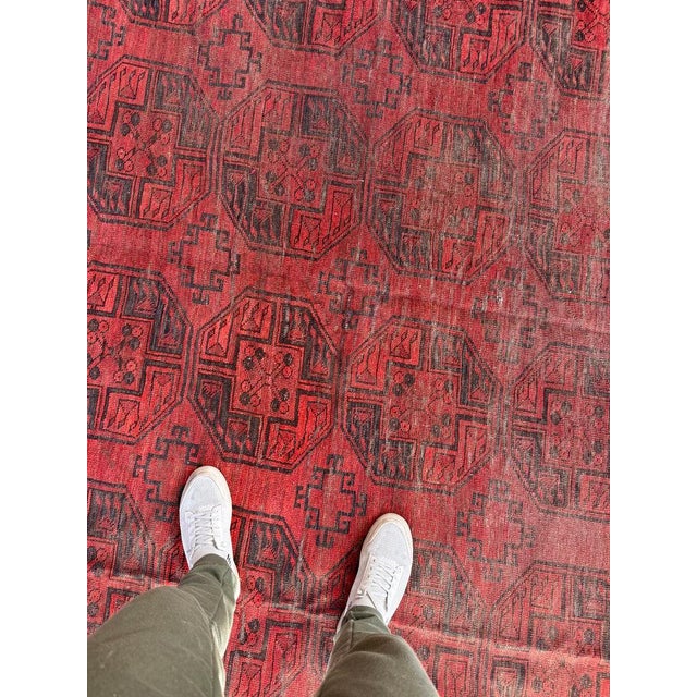 Vintage Tribal Ersari Bashir Minimal Aesthetics with Elephant Tracks Rug 9.2 x 12.5 For Sale - Image 10 of 15