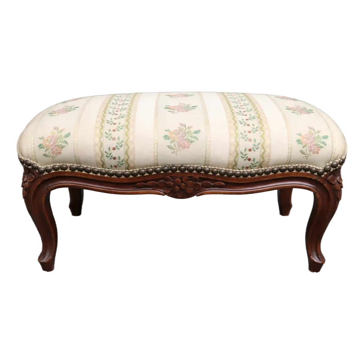 Louis XV Style Low Ottoman | Chairish