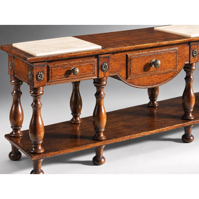 Inspired by the Country French style of the Brittany region of France. Handcrafted in Italy from solid walnut, this...