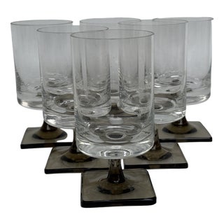 Berlin Smoked Foot Wine Glass by Georg Jensen for Rosenthal Studio Linie, 1960s, Set of 6 For Sale