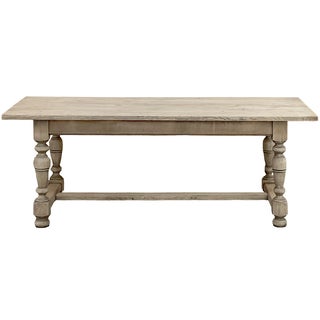 Antique Rustic Country French Farm Table ~ Dining Table in Stripped Oak For Sale