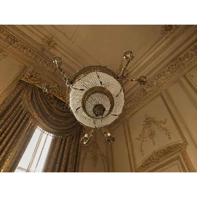 Mid20C Artisan Louis XVI Gold Bronze Crystal Chandelier-1 Pc For Sale - Image 15 of 18
