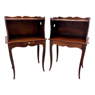 Near Pair 19th Century Louis XV Style Side Tables Nightstands. For Sale