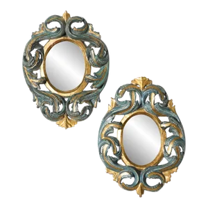 Pair of Italian Antique Gold Gilt Mirror