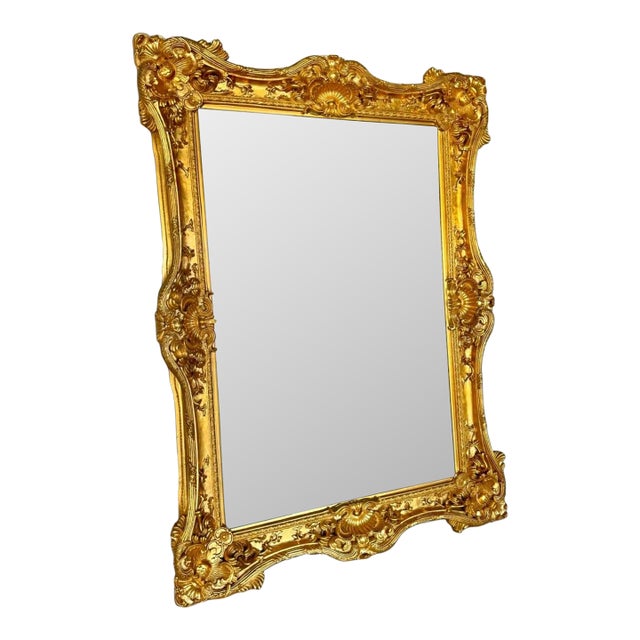 French Style Baroque Wall Mirror – 7.5 Ft Tall Statement Mirror For Sale