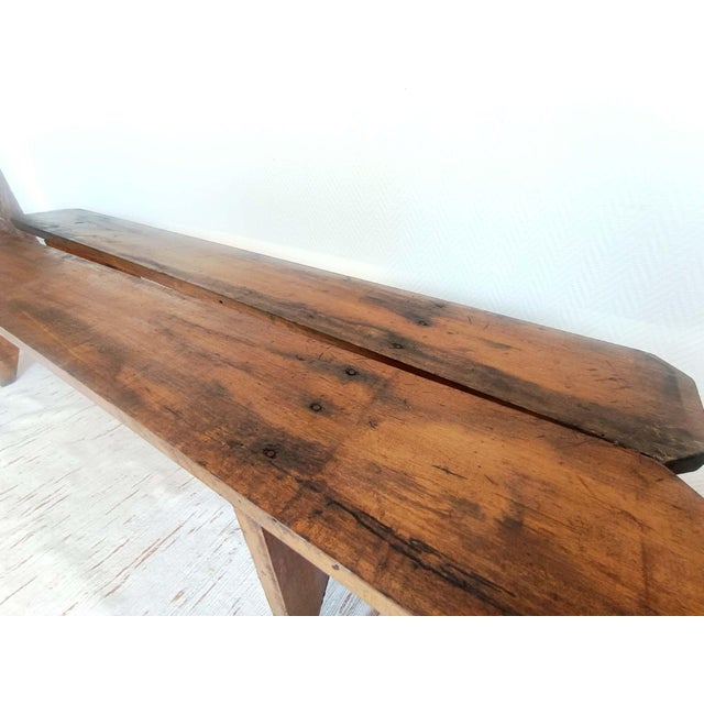 Rustic Wooden Farm Benches, 1940s, Set of 2 For Sale - Image 10 of 11