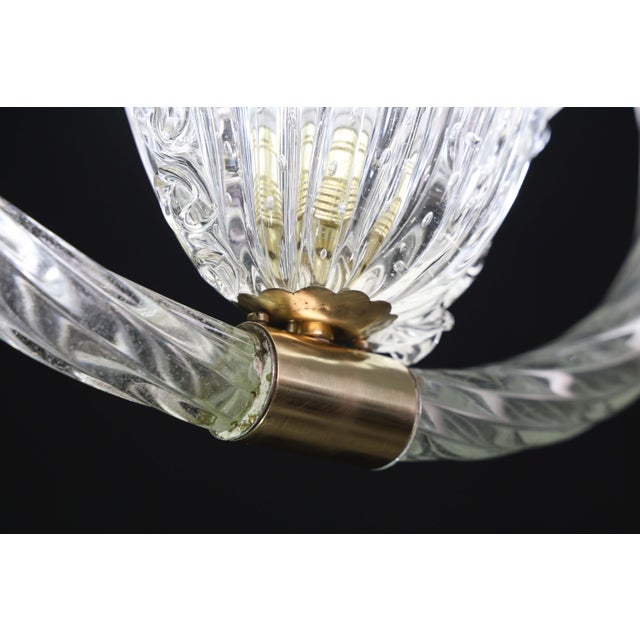 Glass 1940s Charming Ercole Barovier Art Deco Chandelier, "Bullicante" Glass Murano For Sale - Image 7 of 17