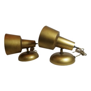 Conical Aluminum Wall Lamps, Italy, 1950s, Set of 2 For Sale