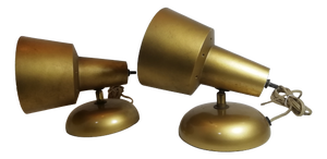 Conical Aluminum Wall Lamps, Italy, 1950s, Set of 2