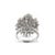 Late 20th Century Vintage 18k White Gold 2.30ctw Diamond Bombe Starburst Cluster Cocktail Ring, Size 5 For Sale - Image 5 of 9