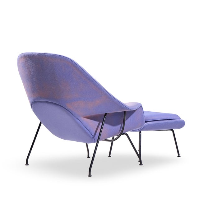 Metal Eero Saarinen for Knoll Mid Century Womb Chair With Ottoman For Sale - Image 7 of 10