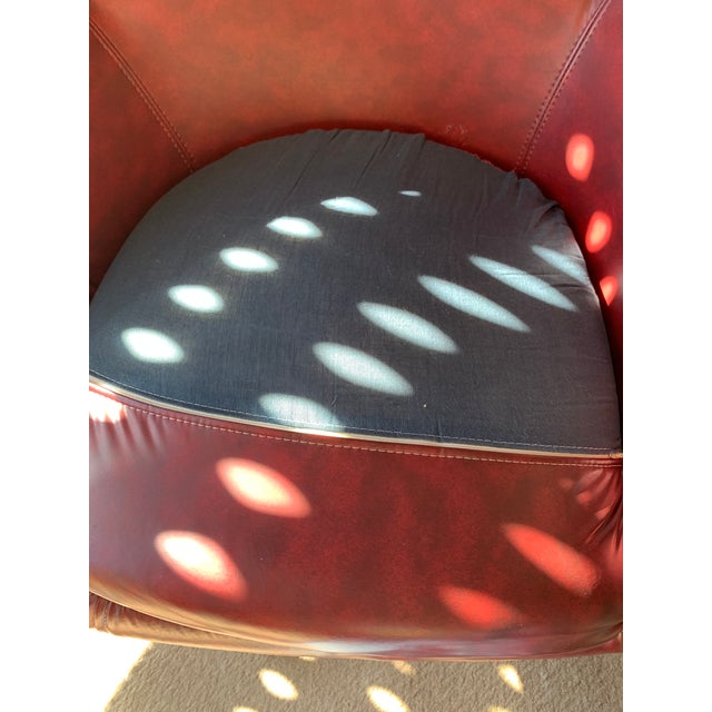 Red Pair of Vintage Mod Overman International Red Vinyl Swivel Pod Chairs Ca 1978 For Sale - Image 8 of 16