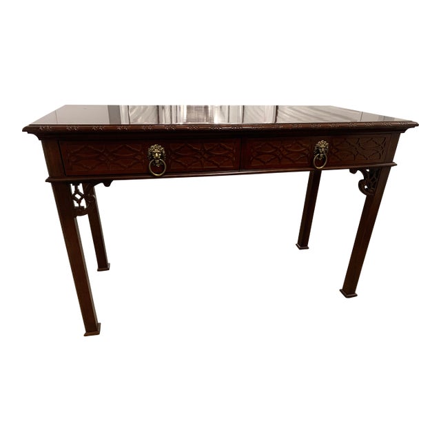 Baker Historic Charleston Chippendale Console Table Desk For Sale