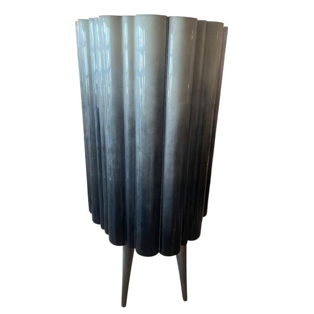 Modern Sculptural Parchment Bar Cabinet With Radiant Ombre Finish. u.s.a. 1980's. For Sale - Image 3 of 8