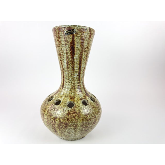 Accolay Large Accolay Ceramic Flower Frog Vase (Pique Fleurs), France, c.1960s For Sale - Image 4 of 12