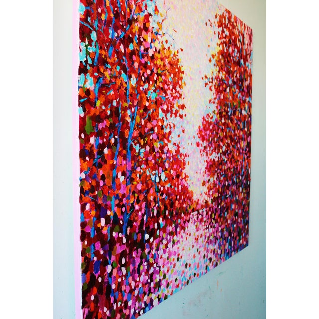 Abstract Artist Andrei Sitsko "Trees by the Water Iv" Modern Original Painting For Sale - Image 3 of 13