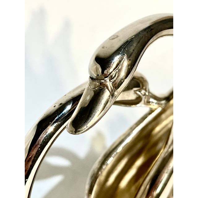 Vintage French Silver Plate Swan Mail or Napkin Holder For Sale - Image 10 of 12