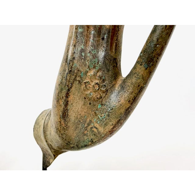 Antique Thai Hand-Mounted Bronze Buddhas on Base, 1900s, Set of 2 For Sale - Image 5 of 18