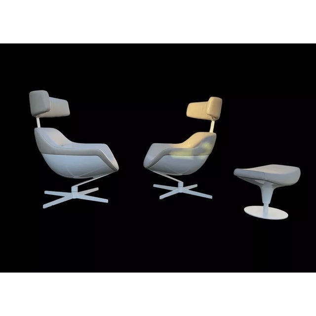 Model 277 Auckland Lounge Chairs and Ottoman by Jean-Marie Massaud for Cassina, Set of 3 For Sale - Image 12 of 13