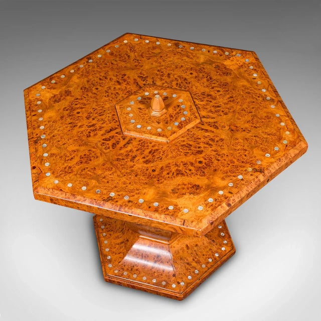 Brown 1930's Vintage English Hexagonal Coffee Table For Sale - Image 8 of 12