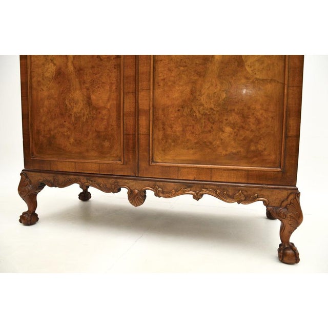 Queen Anne Burr Walnut Cabinet, 1920s For Sale - Image 10 of 11