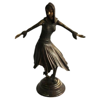 20th Century Art Deco Style Bronze Figure After Demétre Haralamb Chiparus For Sale