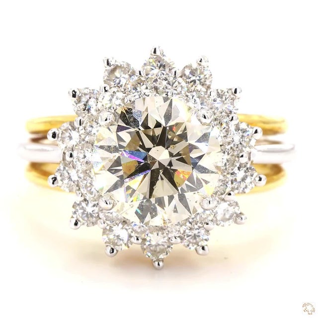This ring from our contemporary estate collection centers on a 2.5-carat diamond in an old European cut, an early...