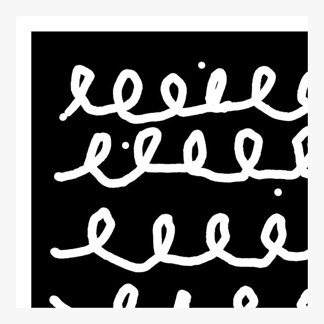 Bumpy Train Ride White on Black Fine Art Print 36" X 51" by Liz Roache For Sale - Image 4 of 6