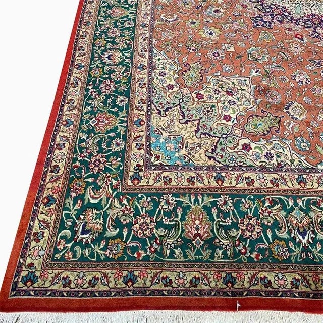 1960s Old Persian Tabriz Area Rug 10’0″ X 12’7″ For Sale In Dallas - Image 6 of 10