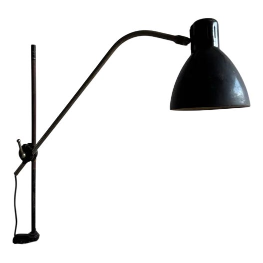 Vintage Industrial Black Screw-On Lamp, 1950s For Sale