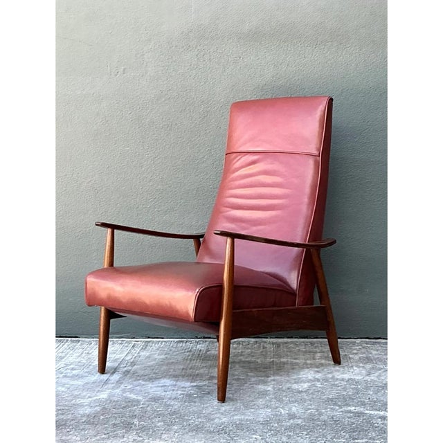 Vintage Milo Baughman for Thayer Coggin Leather Reclining Lounge Chair For Sale - Image 10 of 12
