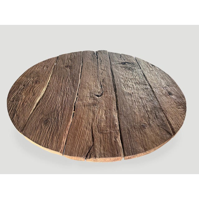 Andrianna Shamaris Wabi Sabi Round Teak Wood Table For Sale - Image 18 of 18