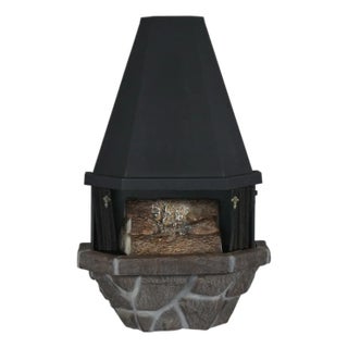 Vintage Wall Mounted Faux Stone Electric Fireplace With Space Heater For Sale