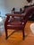 1990s Burgundy Leathersoft Office Chair With Nail Accent on Casters for Mobility For Sale - Image 5 of 6