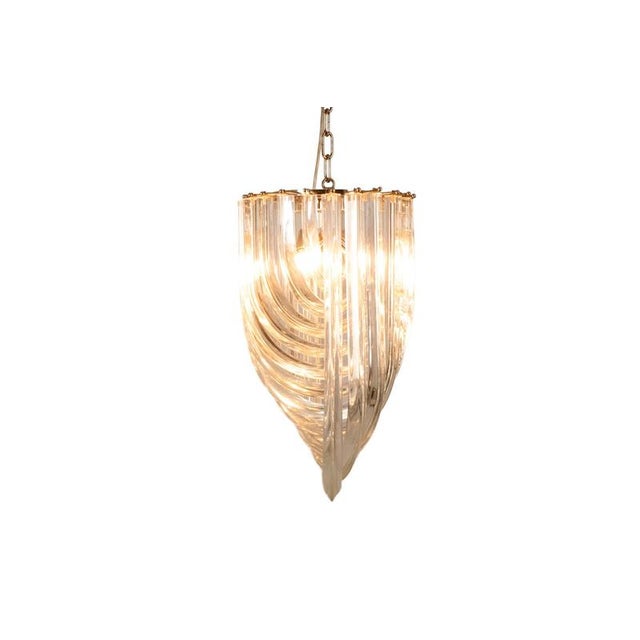 Venini Translucent Murano Glass Pendant Lamp by Venini, 1980s For Sale - Image 4 of 11
