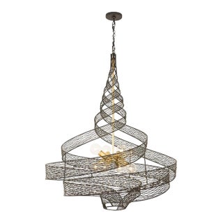 Varaluz 240p08 Flow 8 Light 36"w Abstract Chandelier For Sale