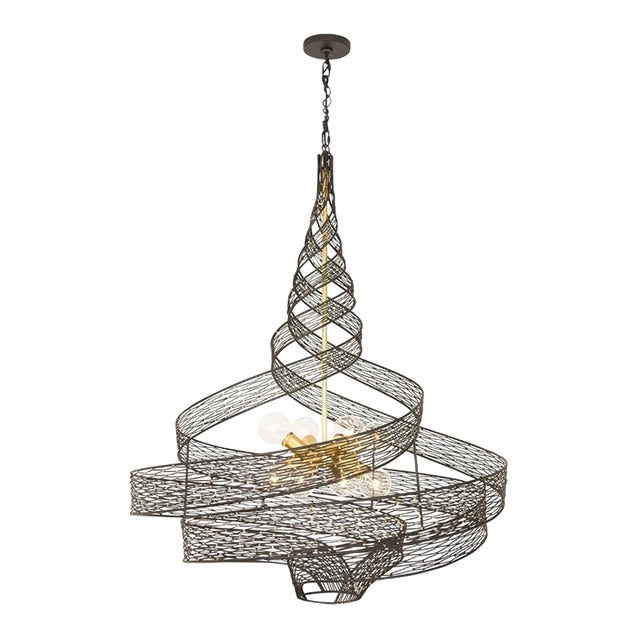 Varaluz 240p08 Flow 8 Light 36"w Abstract Chandelier For Sale