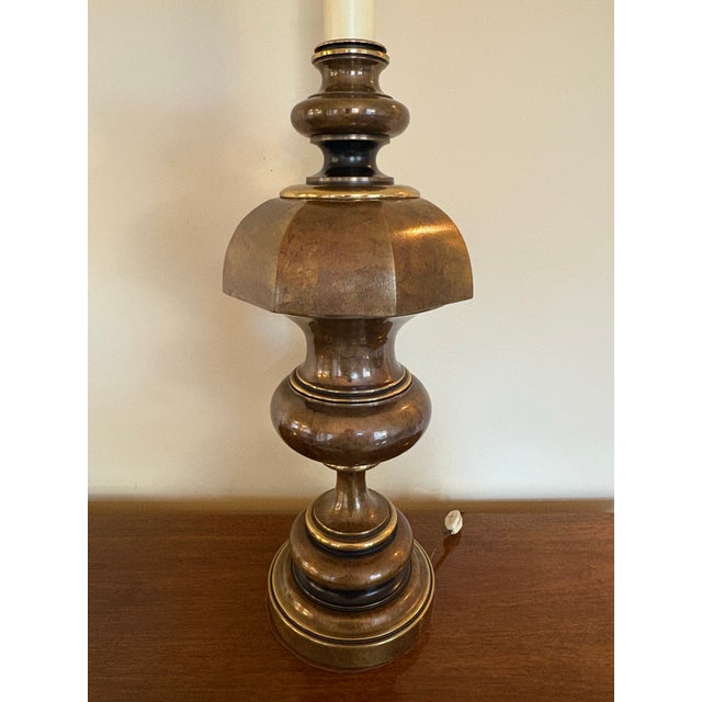 Mid-Century Modern Mid 20th Century Rare Mid-Century Modern Hollywood Regency Bronze and Brass Lamp From Westwood Industries For Sale - Image 3 of 10
