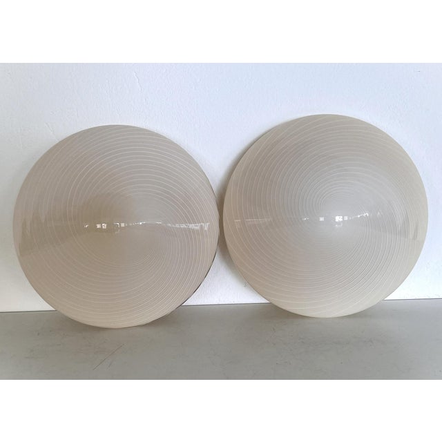 Mid-Century Italian Murano Glass Flush Mount with Swirl Glass, 1970s For Sale - Image 9 of 17