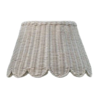 Scalloped Lamp Shade in Rattan, 18" For Sale