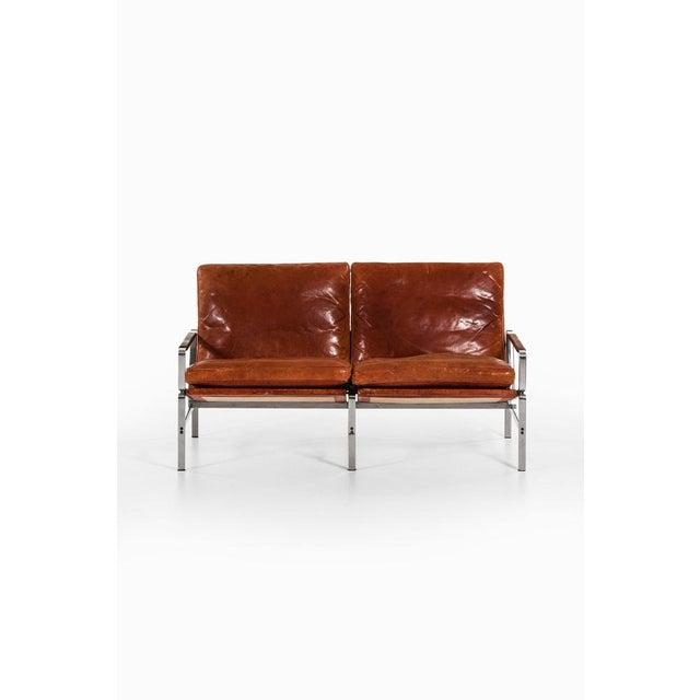 Sofas in Steel and Leather by Preben Fabricius & Jørgen Kastholm, 1960s, Set of 2 For Sale - Image 3 of 10