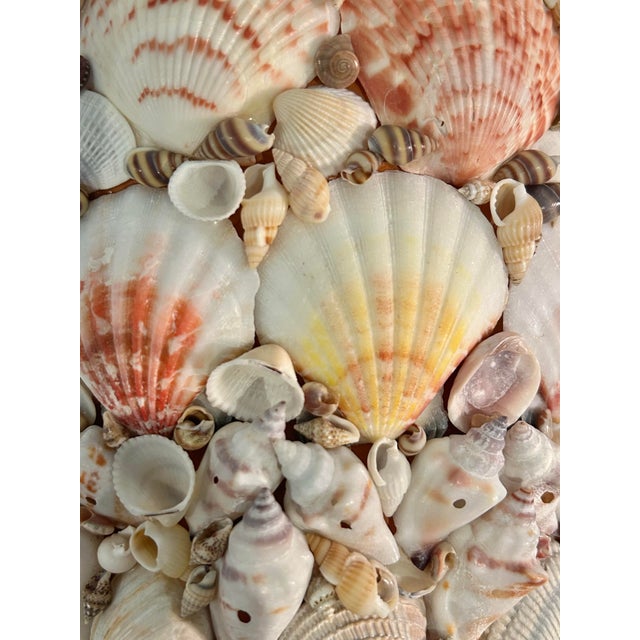 Ceramic Contemporary Coastal Grotto Palm Beach Shell Encrusted Planter For Sale - Image 7 of 9