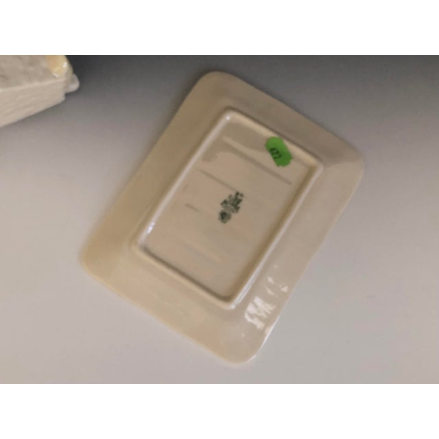 1960s Vintage Belleek Ireland Country Cottage Covered Butter Dish Third