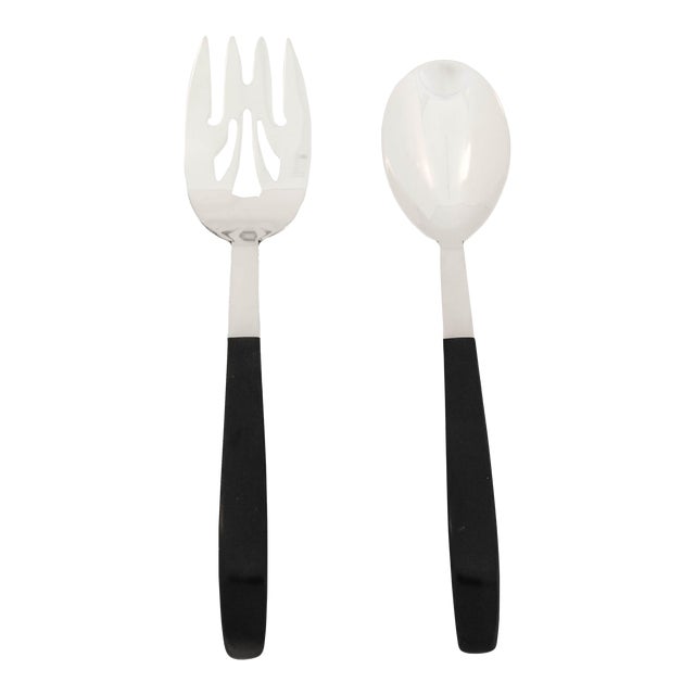 1979 Sterling Silver “Contrast” Salad Set - A Pair For Sale